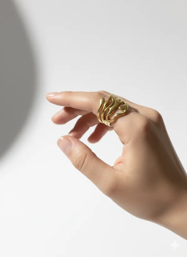 Gold_Molten_Wave_Ring_For_Women